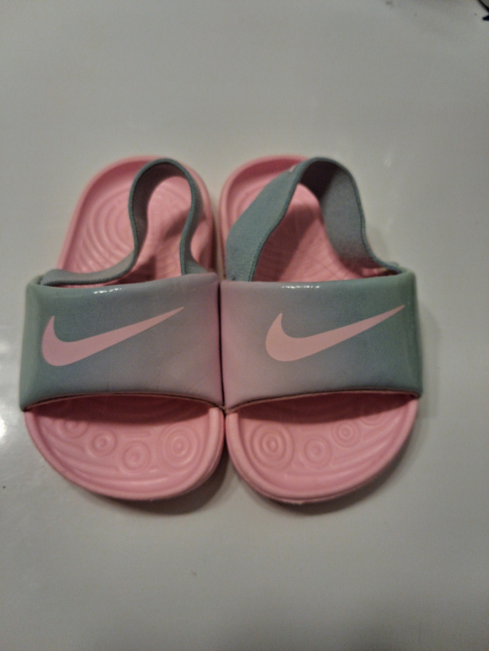 Nike Kawa Slide SE Toddler Girls Sandals Size 5C Pink Mint Ombre